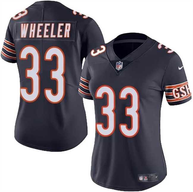 Womens Chicago Bears #33 Ian Wheeler Navy 2024 Vapor Football Stitched Jersey Dzhi